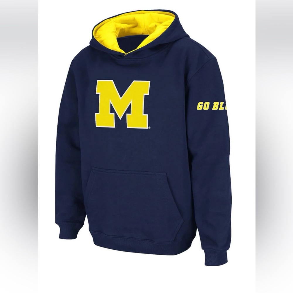 Youth Medium Fanatics Michigan Hoodie Blue & yellow